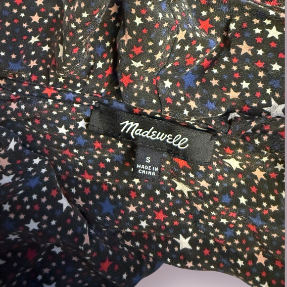 Madewell Starry Night Wrap Top | 100% Silk Ruffle Blouse | Size Small - Picture 3 of 6